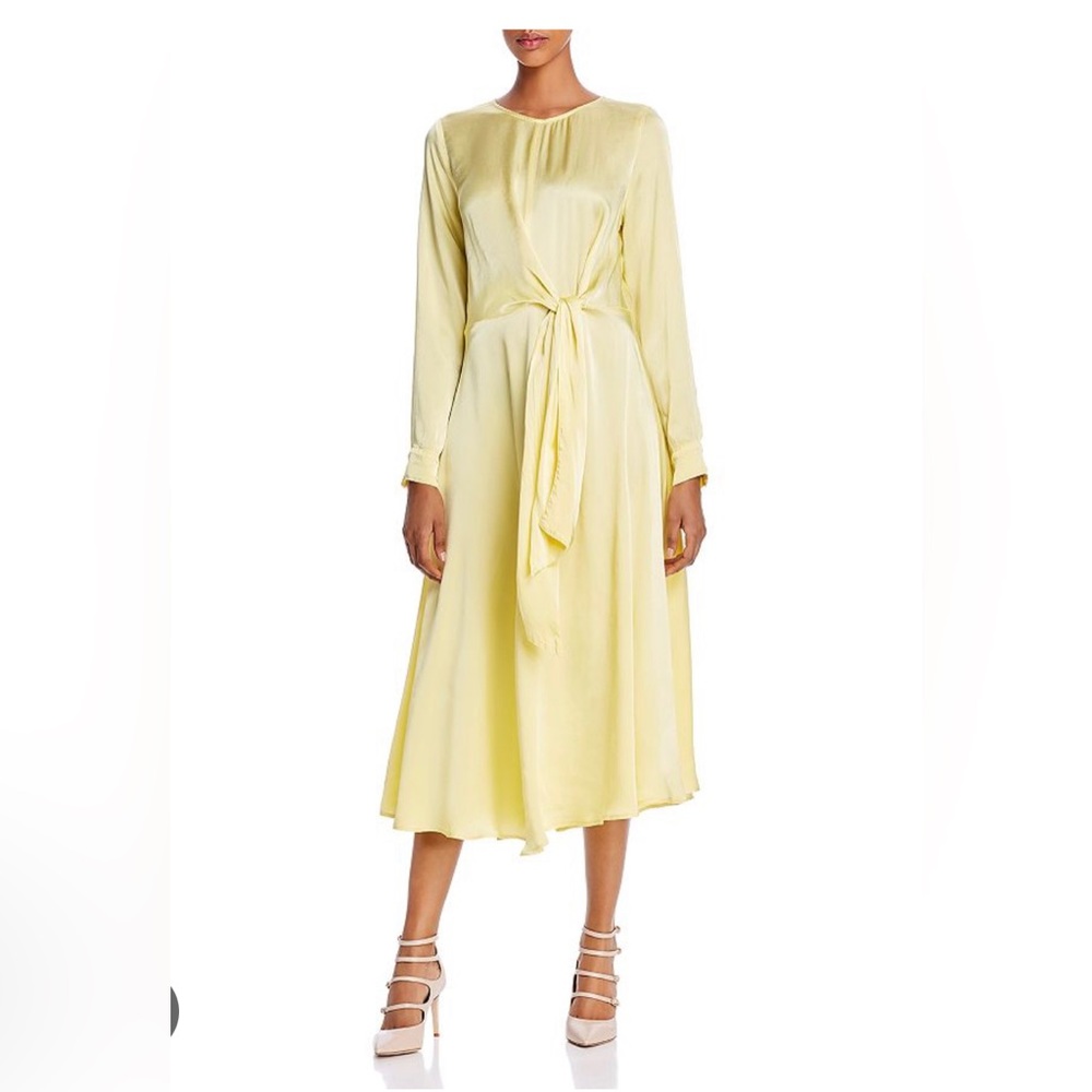 Ghost London Mindy Satin Yellow Dress